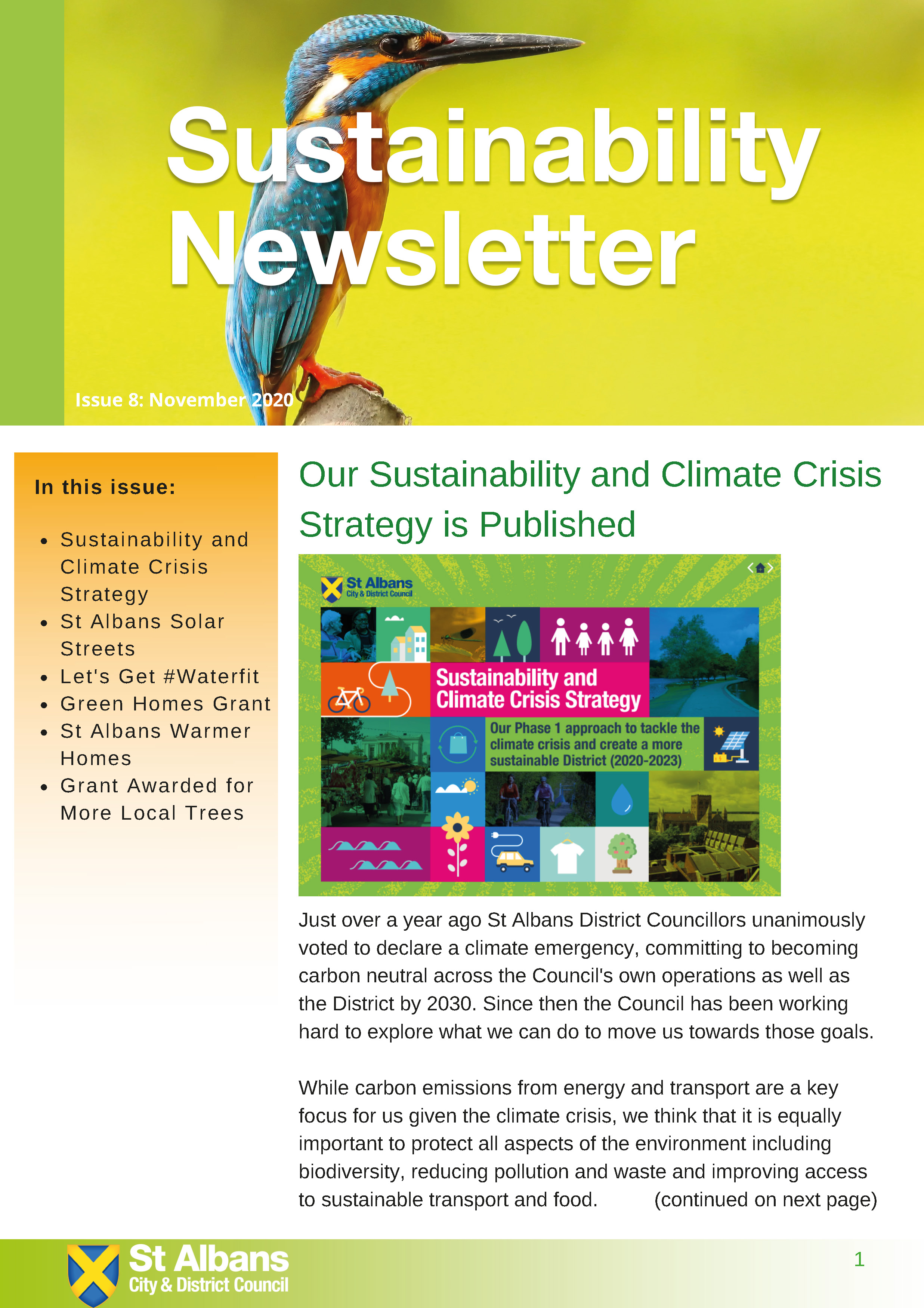 Sustainability newsletters St Albans City and District Council